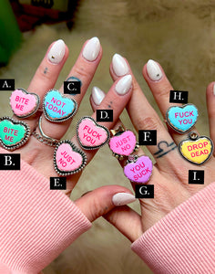 Conversation Heart Ring